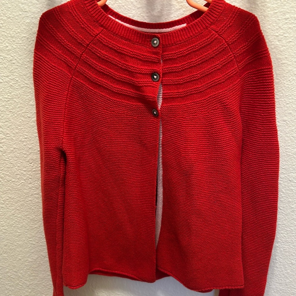 Mini Boden red cardigan size 8-9 like new